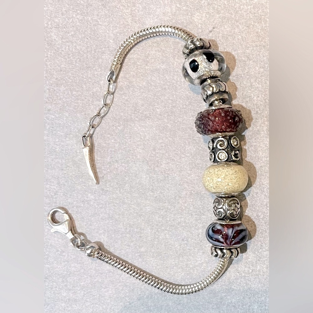 925 Sterling Silver ladies beaded bracelet